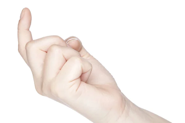 Gesture of inviting someone hand on a white background — Stock Photo, Image