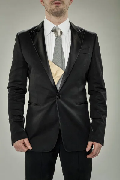 Corruzione, uomo in giacca e cravatta — Foto Stock