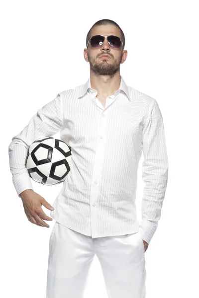 Proud fotball star — Stock Photo, Image