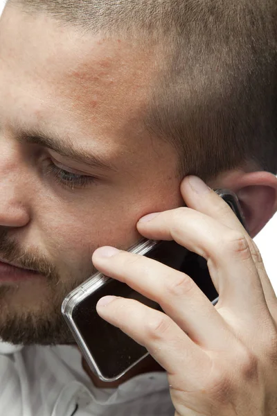 Phone conversation, close up — Stock Photo, Image
