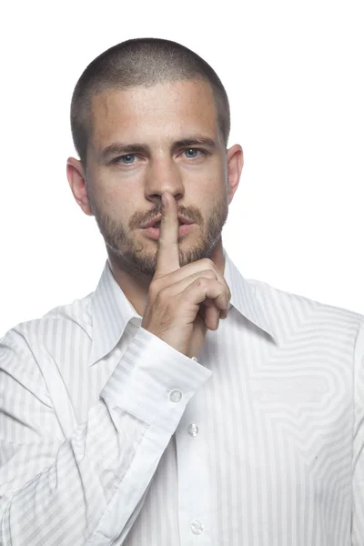 Businessman asking to keep a secrect — Stock Photo, Image