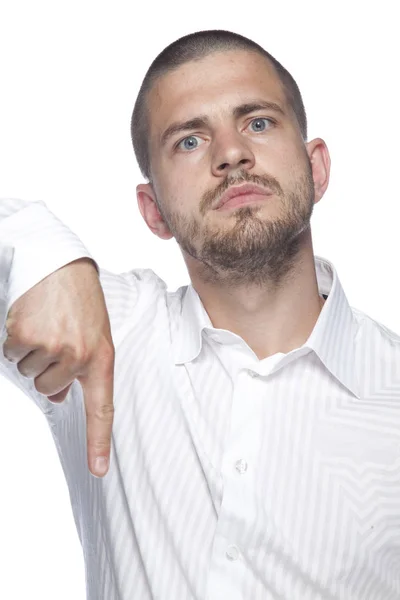 Come here, businessman in white shirt — Stock Photo, Image