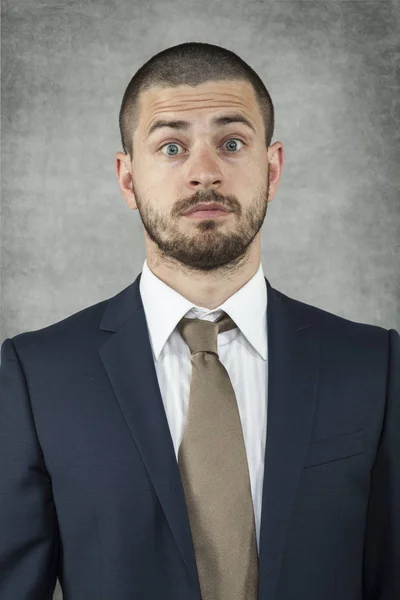 Surprised face of businessman — Stock Photo, Image