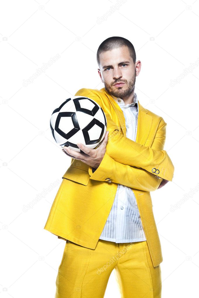 businessman is a big fotball fan 