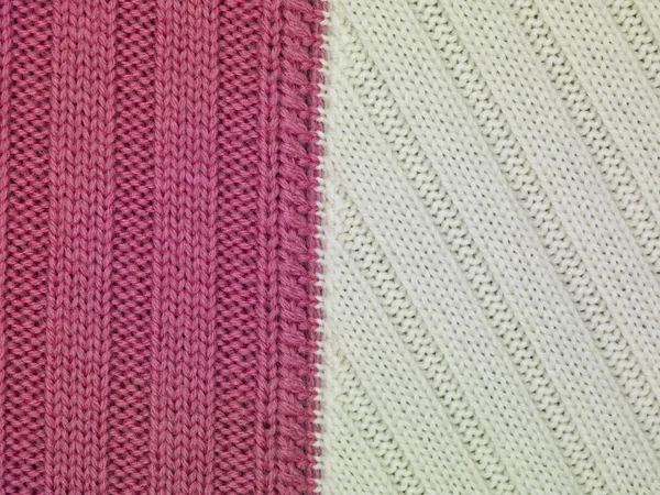 Witte en roze strepen stof, close-up — Stockfoto