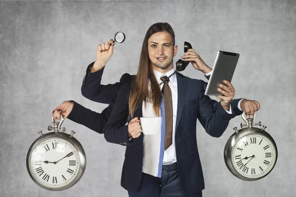 Híbrido de negócios, combinação de empresário e empresária — Fotografia de Stock