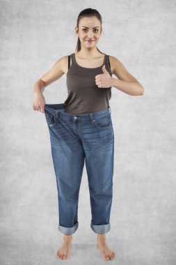 Thumb up for lost weight clipart