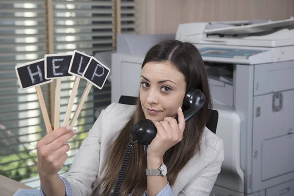 Help voor de klant, hulpeloos secretaris — Stockfoto