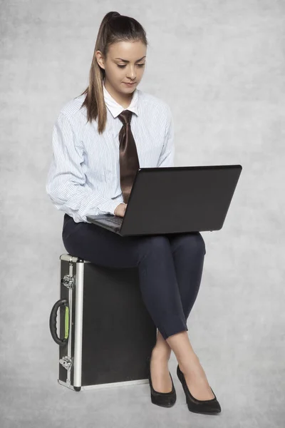 Focused hard-working businesswoman, own company — Stock Photo, Image