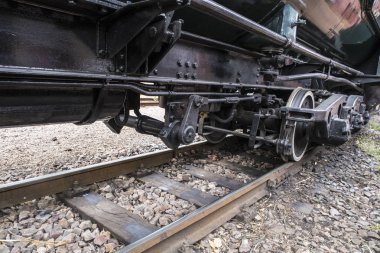 closeup eski tren şaseli