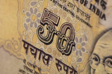  Hint rupisi, yakın çekim, Hindistan 'da ödeyebileceğiniz paralar.