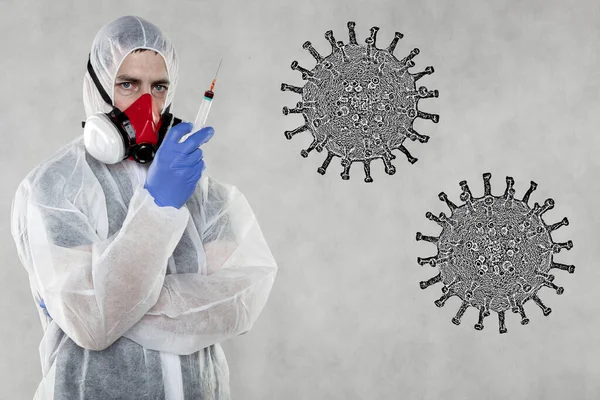 Virólogo Listo Para Pruebas Vacunas — Foto de Stock