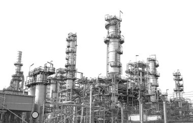 Beyaz arkaplanda serinletici fabrika