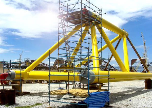 Plataforma Equipamento Durante Local Construção — Fotografia de Stock