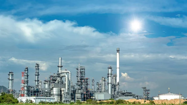 Industria Degli Impianti Raffinazione Petrolchimica — Foto Stock