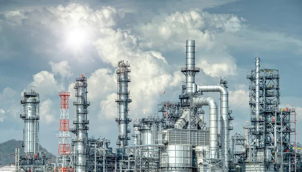 Industria Degli Impianti Raffinazione Petrolchimica — Foto Stock