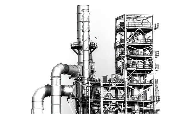 Planta Industrial Refinería Petróleo Gas Sobre Fondo Blanco — Foto de Stock