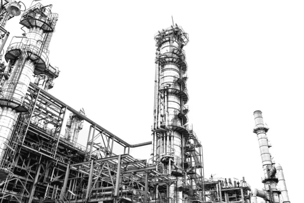 Raffinerie Anlage Auf Weißem Hintergrund — Stockfoto