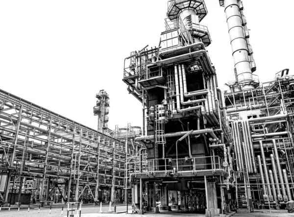 Petrolio Industriale Raffineria Gas Fondo Bianco — Foto Stock