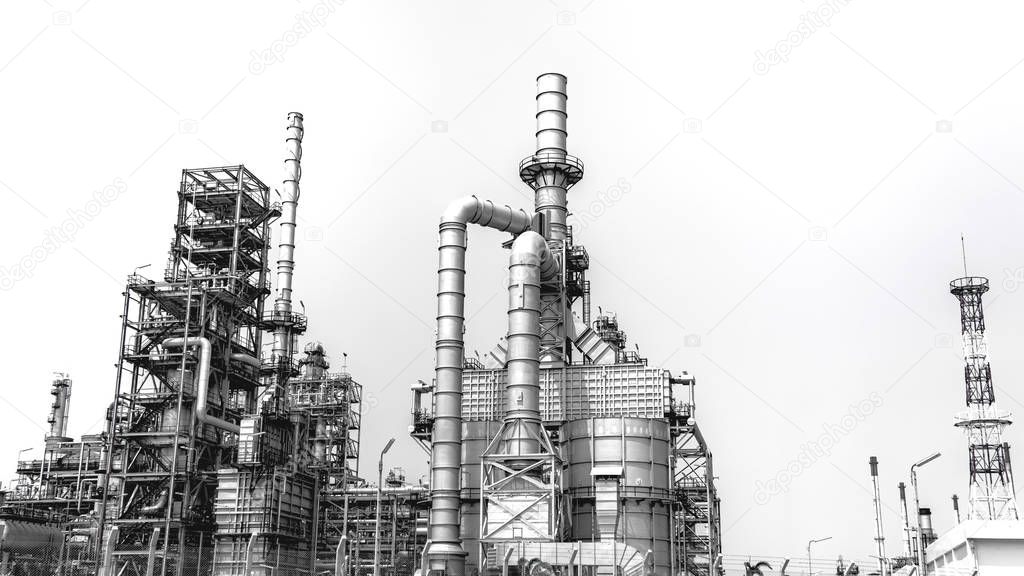 Industrial oil and gas -refinery plant on white background