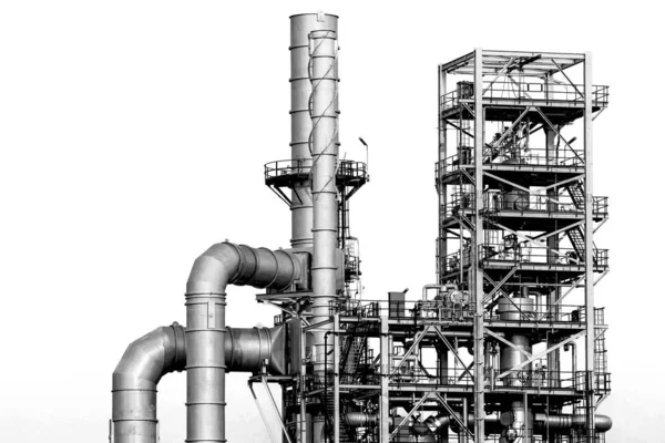 Petrolio Industriale Raffineria Gas Fondo Bianco — Foto Stock