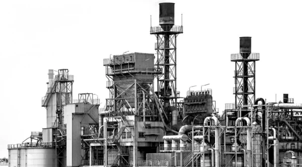 Petróleo Industrial Refinería Gas Sobre Fondo Blanco —  Fotos de Stock
