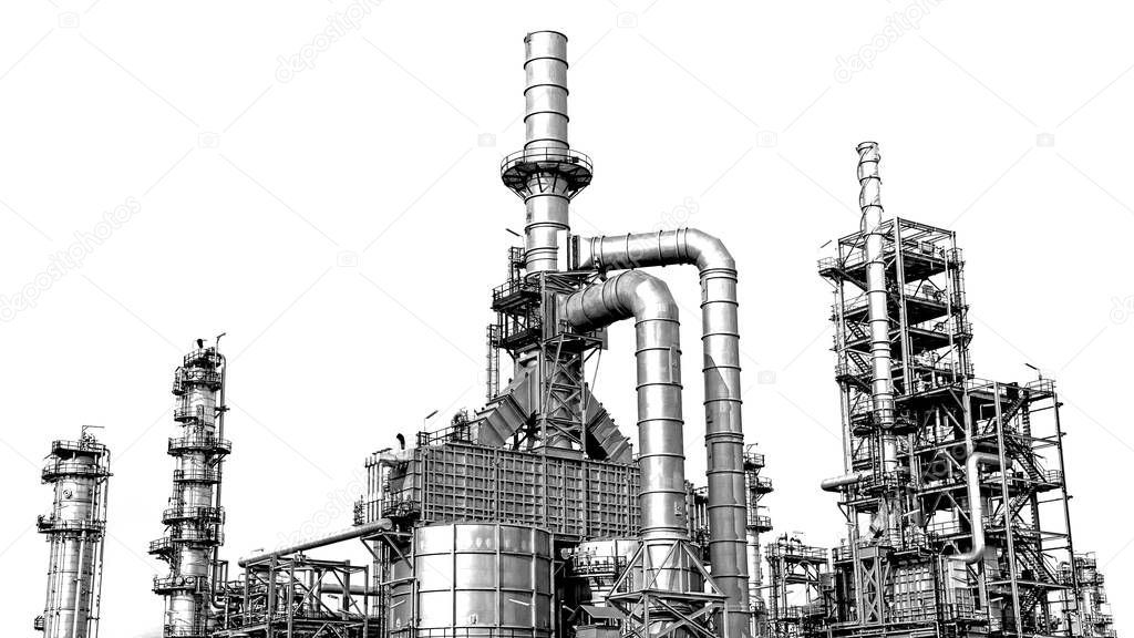 Refinery plant on white background