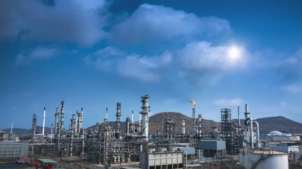 Zona Refinaria Industrial Petróleo Gás Detalhe Equipamento Aço Oleoduto Com — Fotografia de Stock