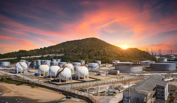 Vista Panoramica Della Zona Raffineria Industriale Petrolio Gas Dettaglio Delle — Foto Stock