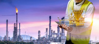 Petrol rafinerisi endüstrisinin ham petrol rafinerisi ve açık deniz sondaj platformu olan Tayland 'da 4.0 endüstriyel petrol rafinerisi kavramına sahip mühendis iki kez maruz kaldı.