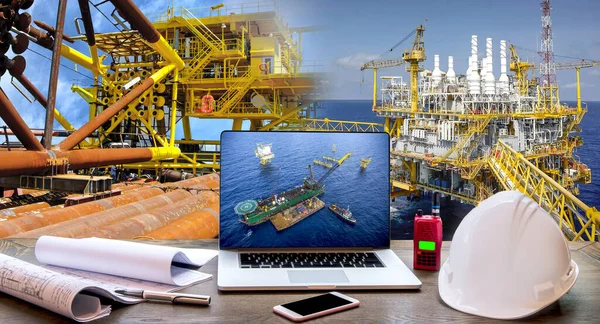 Indústria Equipamento Bruto Campo Petrolífero Construção Equipamento Offshore Para Produção Imagens Royalty-Free