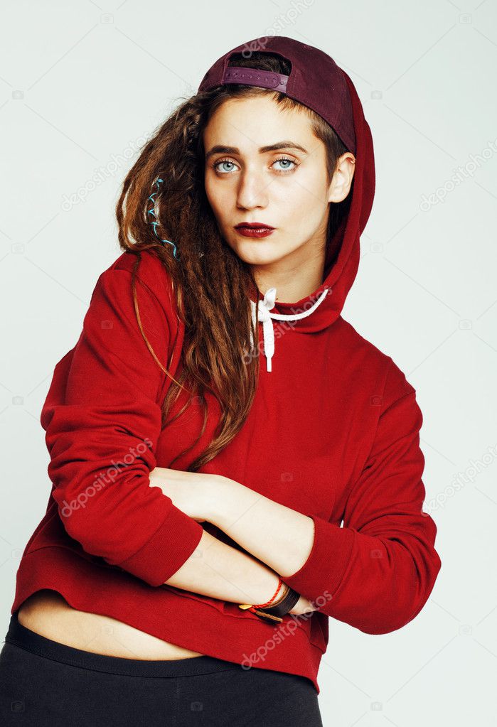 Caucasian Woman With Dreadlocks Hairstyle Stock Photo