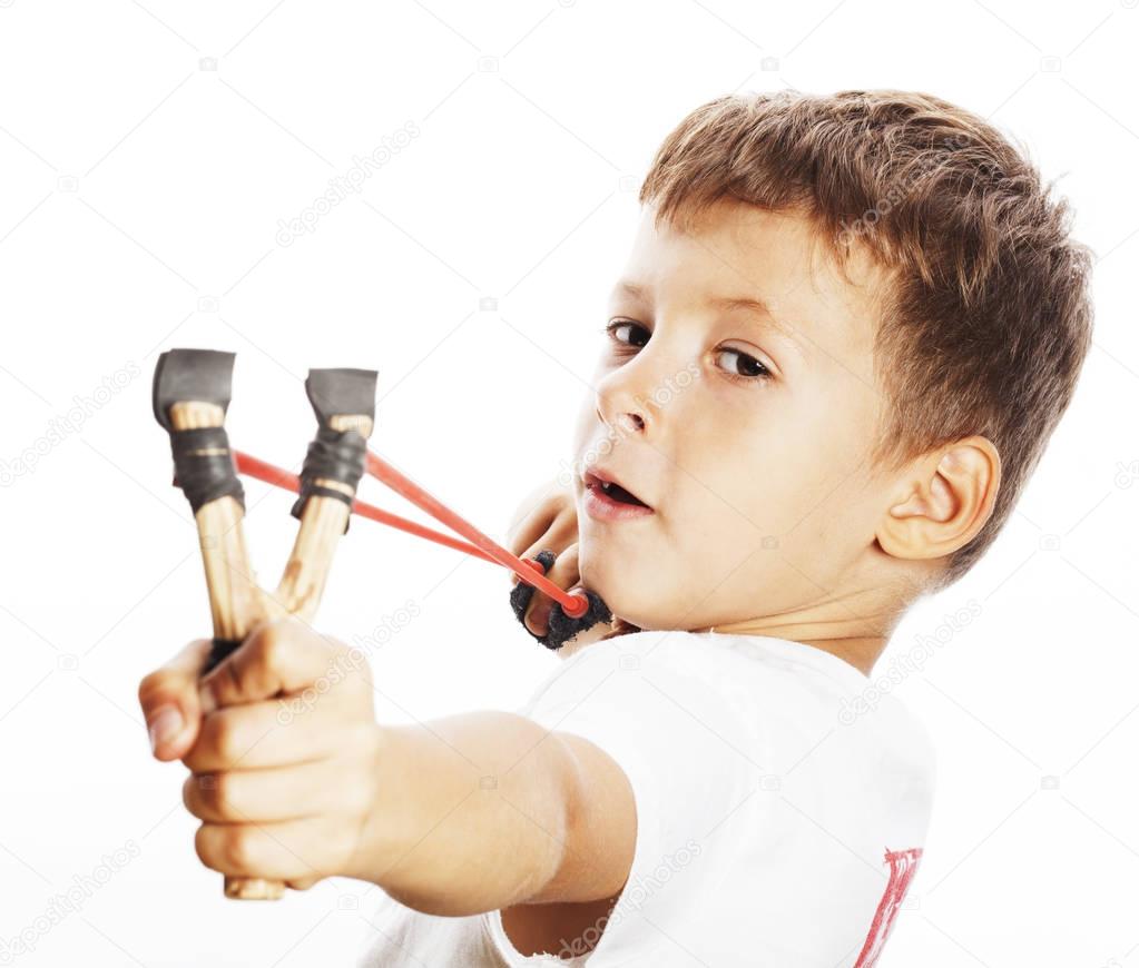 Angry boy with slingshot — Stock Photo © iordani 129069952