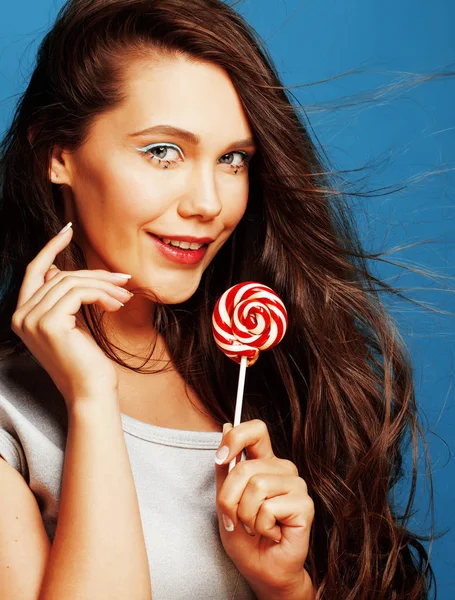 adorable woman with candy