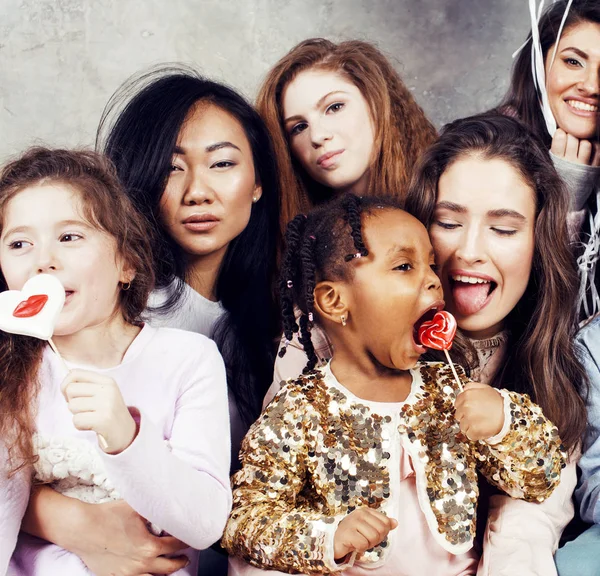Diversity nations women with children celebrating