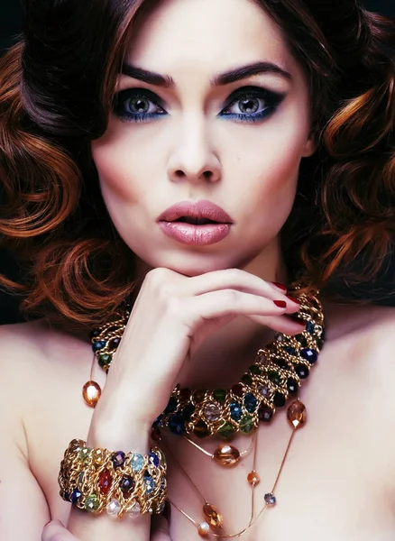 beauty rich woman with luxury jewellery