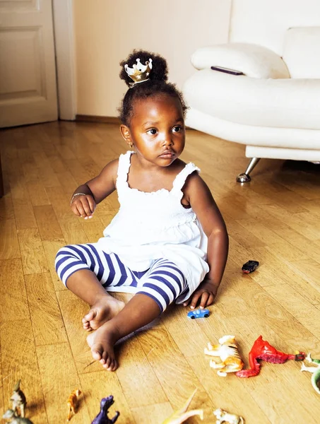 african american girl playing with  toys