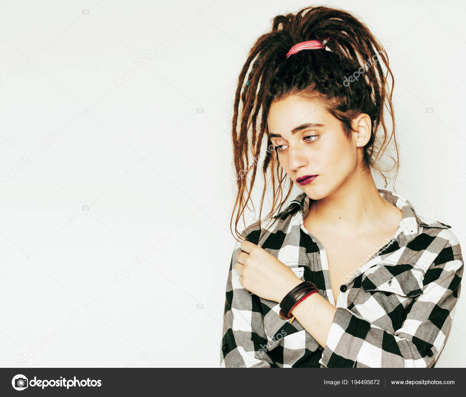Real Caucasian Woman With Dreadlocks Hairstyle Funny