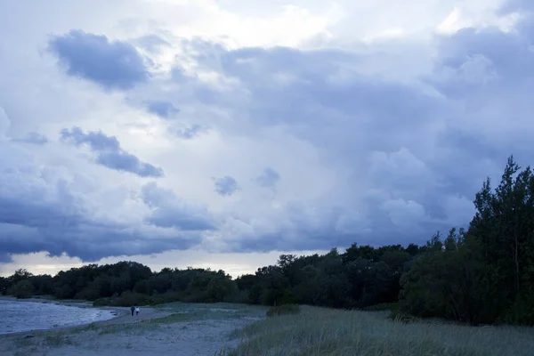 blue sky cloudy landscape, thunder on sea background