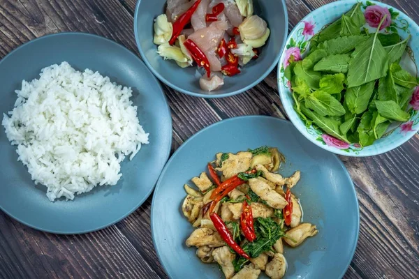 Makanan Tradisional Thailand Rasa Pad Prao Adalah Makanan Terkenal Dari — Stok Foto