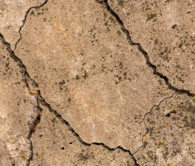 Çatlak beton dokusu yakın çekim. Soyut çimento arkaplanı