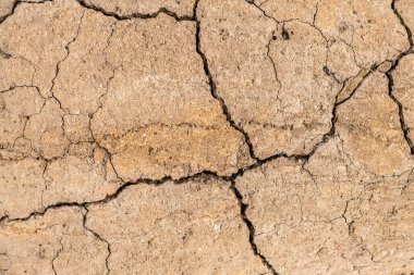 Çatlaklı eski beton ve zaman ve hava koşullarından kaynaklanan doğal yıkım