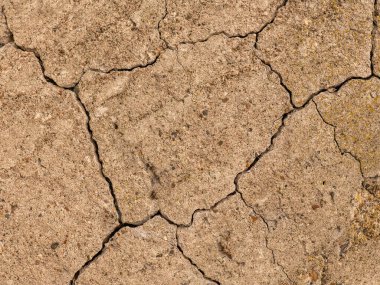 Çatlaklı eski beton ve zaman ve hava koşullarından kaynaklanan doğal yıkım