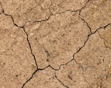 Çatlaklı eski beton ve zaman ve hava koşullarından kaynaklanan doğal yıkım