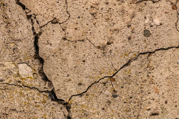 Cemento Hormigón Viejo Con Grietas Destrucción Natural Del Tiempo Las — Foto de Stock