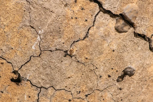 Stary Betonowy Cement Pęknięciami Naturalnym Zniszczeniem Czasów Warunków Atmosferycznych — Zdjęcie stockowe