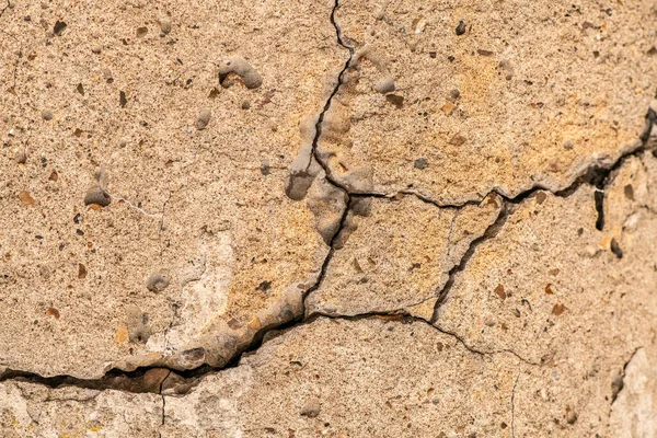 Vieux Ciment Béton Avec Fissures Destruction Naturelle Temps Des Conditions — Photo