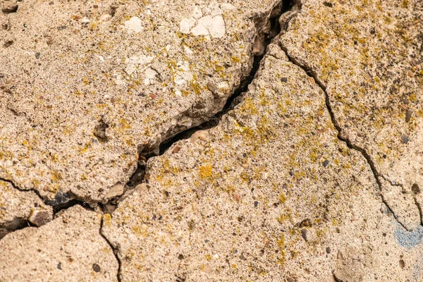 Régi Beton Beton Repedések Természetes Pusztítás Idő Időjárás — Stock Fotó