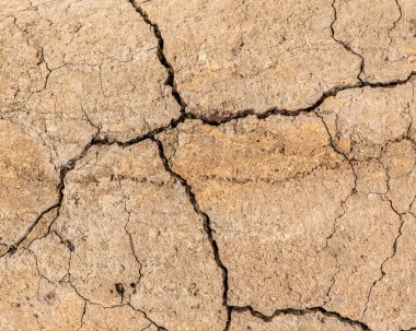 Çatlaklı eski beton ve zaman ve hava koşullarından kaynaklanan doğal yıkım