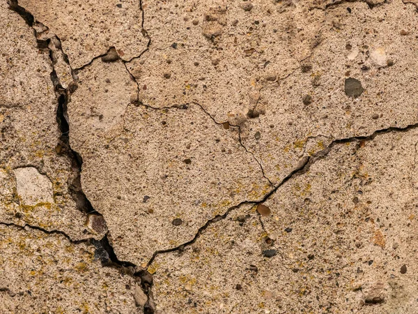 Vieux Ciment Béton Avec Fissures Destruction Naturelle Temps Des Conditions — Photo